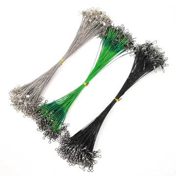 Anti-Bite Steel Fishing Leaders with Swivel