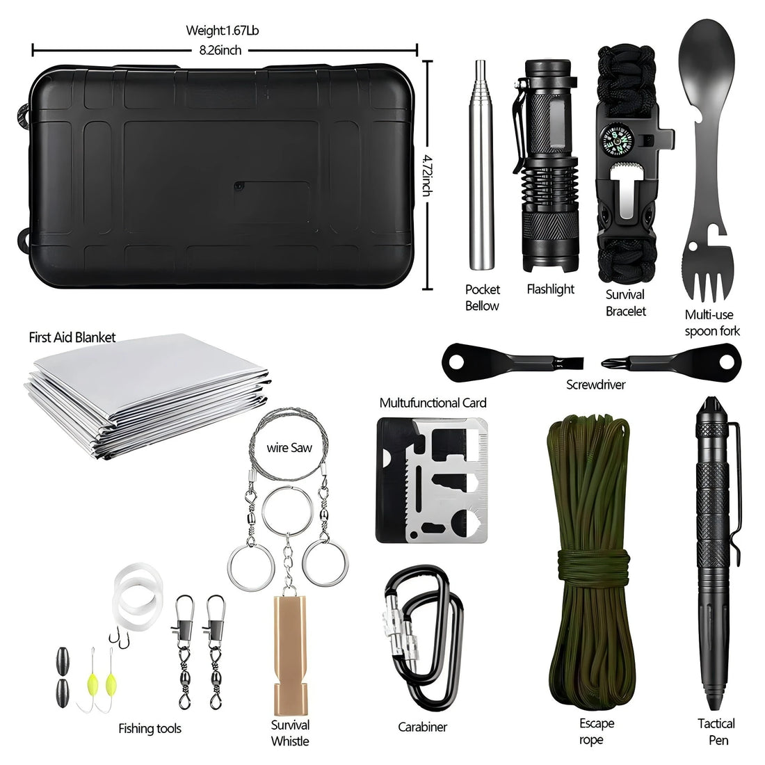 All-in-One Tactical Survival Kit for Outdoors