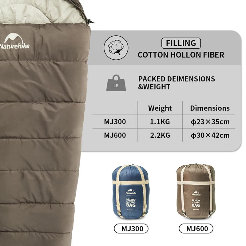 Naturehike MJ300/600 Lightweight Mummy Sleeping Bag